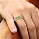 2 - Caleb 0.89 ctw Peridot Comfort Fit Men Wedding Band (6 mm) 