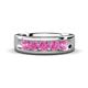 1 - Caleb 0.85 ctw Pink Sapphire Comfort Fit Men Wedding Band (6 mm) 