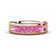 1 - Caleb 0.85 ctw Pink Sapphire Comfort Fit Men Wedding Band (6 mm) 