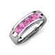 3 - Caleb 0.85 ctw Pink Sapphire Comfort Fit Men Wedding Band (6 mm) 