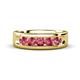 1 - Caleb 0.75 ctw Pink Tourmaline Comfort Fit Men Wedding Band (6 mm) 