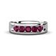 1 - Caleb 0.89 ctw Rhodolite Garnet Comfort Fit Men Wedding Band (6 mm) 