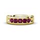 1 - Caleb 0.89 ctw Rhodolite Garnet Comfort Fit Men Wedding Band (6 mm) 