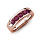 3 - Caleb 0.89 ctw Rhodolite Garnet Comfort Fit Men Wedding Band (6 mm) 