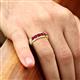 2 - Caleb 0.85 ctw Ruby Comfort Fit Men Wedding Band (6 mm) 