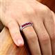 3 - Caleb 0.85 ctw Ruby Comfort Fit Men Wedding Band (6 mm) 