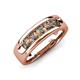 5 - Caleb 0.80 ctw Smoky Quartz Comfort Fit Men Wedding Band (6 mm) 