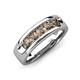 3 - Caleb 0.80 ctw Smoky Quartz Comfort Fit Men Wedding Band (6 mm) 