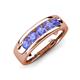 3 - Caleb 0.80 ctw Tanzanite Comfort Fit Men Wedding Band (6 mm) 