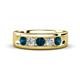 1 - Caleb 0.78 ctw Blue Diamond and Natural Diamond Comfort Fit Men Wedding Band (6 mm) 