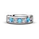 1 - Caleb 0.72 ctw Blue Topaz and Natural Diamond Comfort Fit Men Wedding Band (6 mm) 