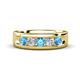 1 - Caleb 0.72 ctw Blue Topaz and Natural Diamond Comfort Fit Men Wedding Band (6 mm) 