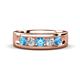 1 - Caleb 0.72 ctw Blue Topaz and Natural Diamond Comfort Fit Men Wedding Band (6 mm) 