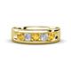 1 - Caleb 0.75 ctw Citrine and Natural Diamond Comfort Fit Men Wedding Band (6 mm) 