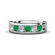 1 - Caleb 0.81 ctw Emerald and Natural Diamond Comfort Fit Men Wedding Band (6 mm) 