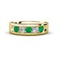 1 - Caleb 0.81 ctw Emerald and Natural Diamond Comfort Fit Men Wedding Band (6 mm) 