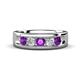 1 - Caleb 0.75 ctw Amethyst and Natural Diamond Comfort Fit Men Wedding Band (6 mm) 