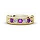 1 - Caleb 0.75 ctw Amethyst and Natural Diamond Comfort Fit Men Wedding Band (6 mm) 