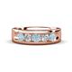 1 - Caleb 0.75 ctw Aquamarine and Natural Diamond Comfort Fit Men Wedding Band (6 mm) 