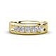 1 - Caleb 0.81 ctw White Sapphire and Natural Diamond Comfort Fit Men Wedding Band (6 mm) 