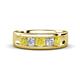 1 - Caleb 0.78 ctw Yellow Diamond and Natural Diamond Comfort Fit Men Wedding Band (6 mm) 