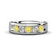 1 - Caleb 0.81 ctw Yellow Sapphire and Natural Diamond Comfort Fit Men Wedding Band (6 mm) 