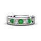 1 - Caleb 0.84 ctw Green Garnet and Natural Diamond Comfort Fit Men Wedding Band (6 mm) 