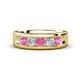 1 - Caleb 0.81 ctw Pink Sapphire and Natural Diamond Comfort Fit Men Wedding Band (6 mm) 