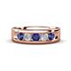 1 - Caleb 0.75 ctw Iolite and Natural Diamond Comfort Fit Men Wedding Band (6 mm) 