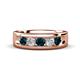 1 - Caleb 0.81 ctw London Blue Topaz and Natural Diamond Comfort Fit Men Wedding Band (6 mm) 