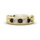 1 - Caleb 0.84 ctw Red Garnet and Natural Diamond Comfort Fit Men Wedding Band (6 mm) 