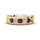 1 - Caleb 0.84 ctw Rhodolite Garnet and Natural Diamond Comfort Fit Men Wedding Band (6 mm) 