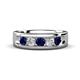 1 - Caleb 0.81 ctw Blue Sapphire and Lab Grown Diamond Comfort Fit Men Wedding Band (6 mm) 