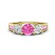 1 - Jamille 1.18 ctw Pink Sapphire (5.00 mm) accented Side Lab Grown Diamond Three Stone Engagement Ring 