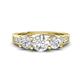 1 - Jamille 1.18 ctw White Sapphire (5.00 mm) accented Side Lab Grown Diamond Three Stone Engagement Ring 