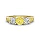 1 - Jamille 1.18 ctw Yellow Sapphire (5.00 mm) accented Side Lab Grown Diamond Three Stone Engagement Ring 