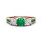 1 - Jamille 1.01 ctw Emerald (5.00 mm) accented Side Lab Grown Diamond Three Stone Engagement Ring 