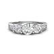 1 - Jamille 1.07 ctw Moissanite (5.00 mm) accented Side Lab Grown Diamond Three Stone Engagement Ring 