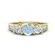 1 - Jamille 1.00 ctw Aquamarine (5.00 mm) accented Side Lab Grown Diamond Three Stone Engagement Ring 