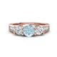 1 - Jamille 1.00 ctw Aquamarine (5.00 mm) accented Side Lab Grown Diamond Three Stone Engagement Ring 