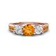 1 - Jamille 1.00 ctw Citrine (5.00 mm) accented Side Lab Grown Diamond Three Stone Engagement Ring 