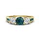 1 - Jamille 1.12 ctw London Blue Topaz (5.00 mm) accented Side Lab Grown Diamond Three Stone Engagement Ring 