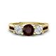 1 - Jamille 1.29 ctw Red Garnet (5.00 mm) accented Side Lab Grown Diamond Three Stone Engagement Ring 