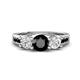 1 - Jamille 1.16 ctw Black Diamond (5.00 mm) accented Side Lab Grown Diamond Three Stone Engagement Ring 