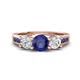 1 - Jamille 1.00 ctw Iolite (5.00 mm) accented Side Lab Grown Diamond Three Stone Engagement Ring 