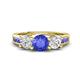 1 - Jamille 1.12 ctw Tanzanite (5.00 mm) accented Side Lab Grown Diamond Three Stone Engagement Ring 