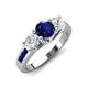 3 - Jamille 1.17 ctw Blue Sapphire (5.00 mm) accented Side Lab Grown Diamond Three Stone Engagement Ring 