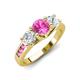 3 - Jamille 1.18 ctw Pink Sapphire (5.00 mm) accented Side Lab Grown Diamond Three Stone Engagement Ring 