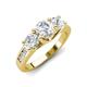 3 - Jamille 1.18 ctw White Sapphire (5.00 mm) accented Side Lab Grown Diamond Three Stone Engagement Ring 