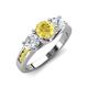 3 - Jamille 1.18 ctw Yellow Sapphire (5.00 mm) accented Side Lab Grown Diamond Three Stone Engagement Ring 